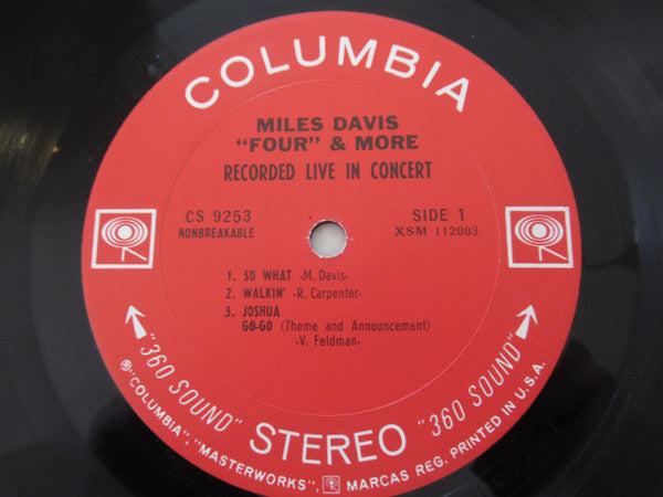 Miles Davis : Four' & More Recorded Live in Concert (LP, Album, Mas)