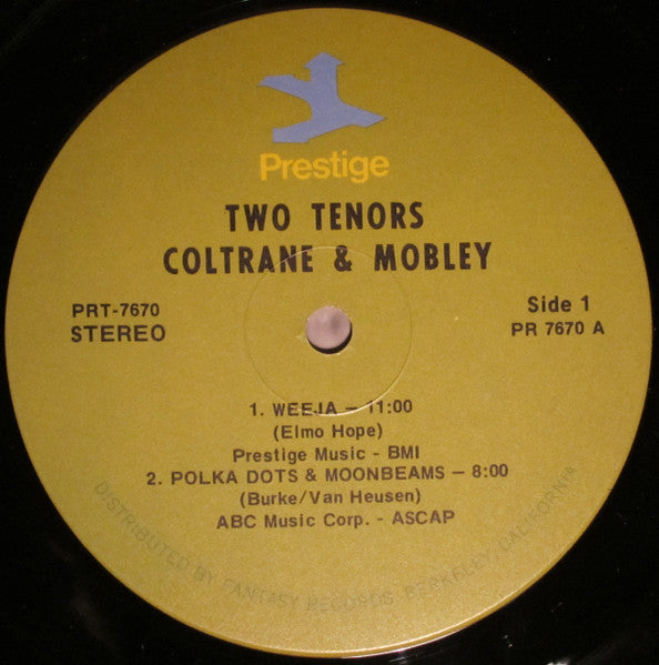 John Coltrane With Hank Mobley : 2 Tenors (LP, Album, RE, RM)