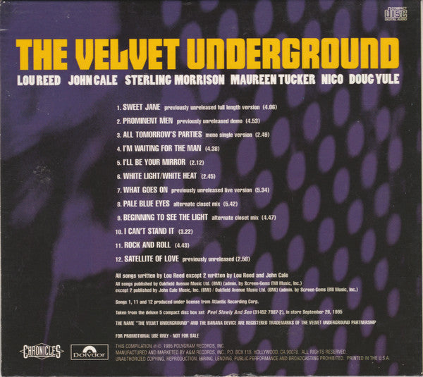 The Velvet Underground : Selections From Peel Slowly And See (CD, Comp, Promo, Smplr)