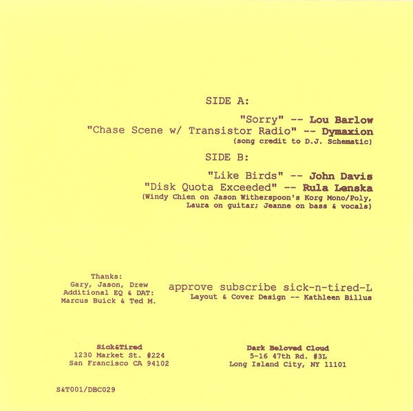 Various : Sick&Tired + Dark Beloved Cloud Compilation (7", EP)