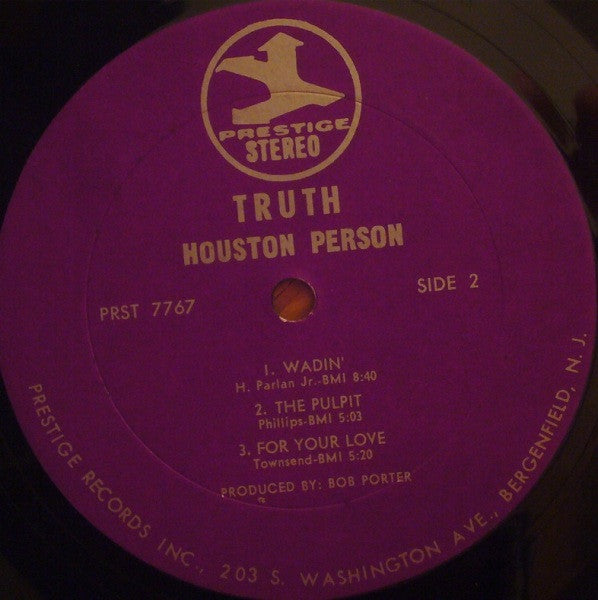 Houston Person : Truth! (LP, Album, RP, Pur)