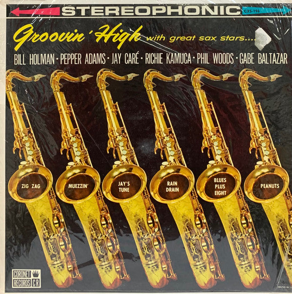 Various : Groovin' High With Great Sax Stars (LP, Comp, Red)