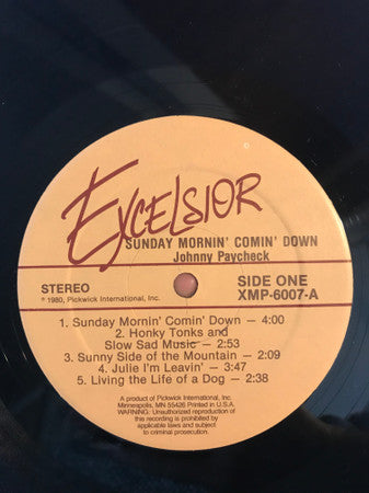 Johnny Paycheck : Sunday Mornin' Comin' Down (LP, Comp)
