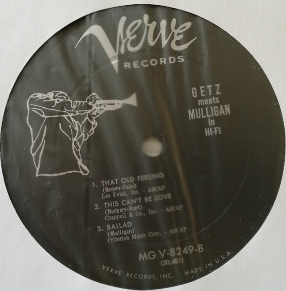Stan Getz Meets Gerry Mulligan : Getz Meets Mulligan In Hi-FI (LP, Album, Mono)