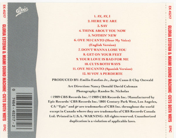 Gloria Estefan : Cuts Both Ways (CD, Album, CMU)