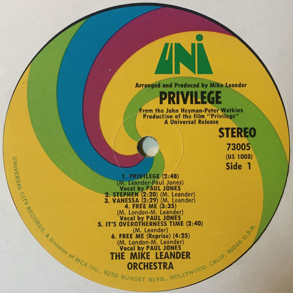 Mike Leander : Privilege (Original Soundtrack Album) (LP, Album)