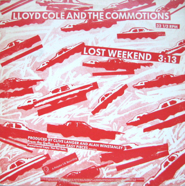 Lloyd Cole & The Commotions : Lost Weekend (12", Promo)