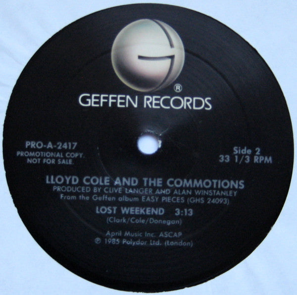 Lloyd Cole & The Commotions : Lost Weekend (12", Promo)