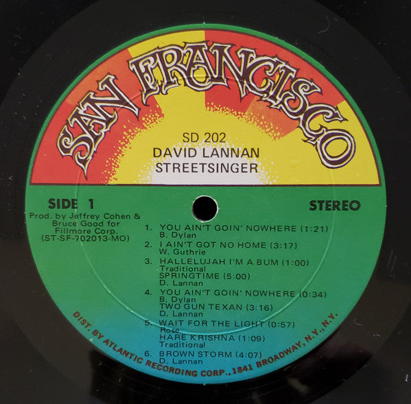 David Lannan : Street Singer (LP, Album, MO )