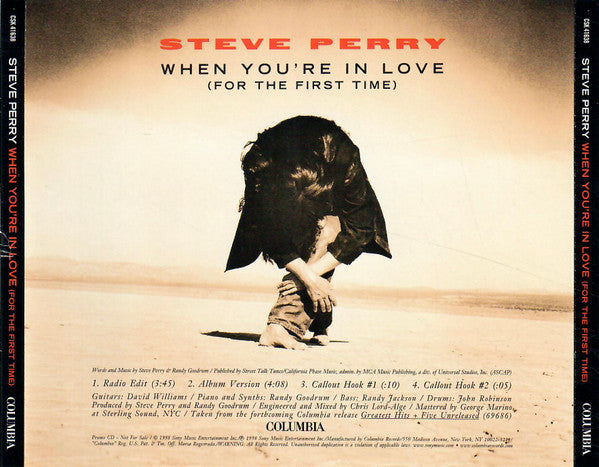 Steve Perry : When You're In Love (For The First Time) (CD, Single, Promo)
