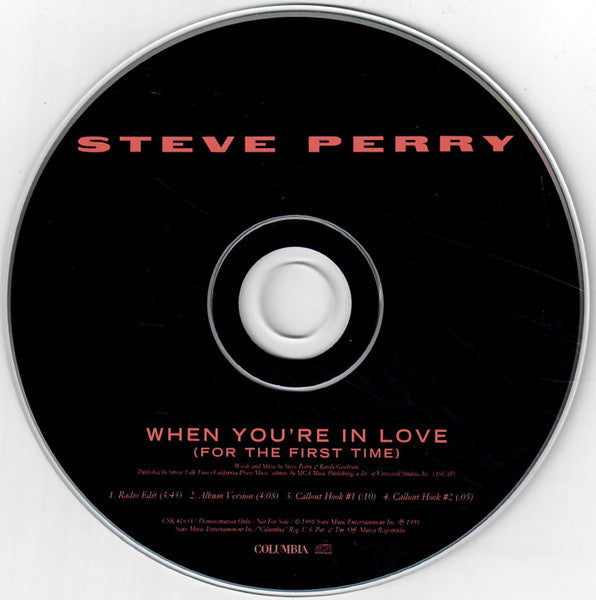 Steve Perry : When You're In Love (For The First Time) (CD, Single, Promo)