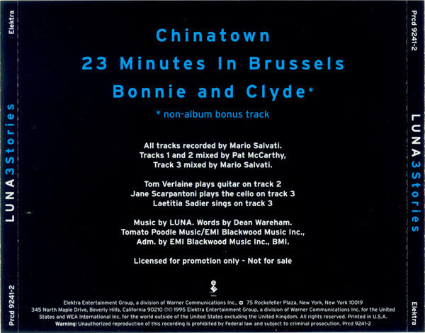Luna (5) : 3 Stories (CD, EP, Promo)