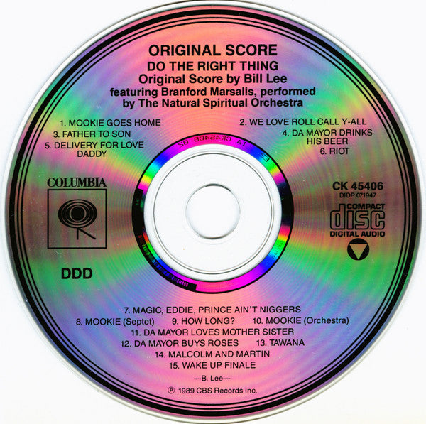 Bill Lee (2) Featuring Branford Marsalis : Do The Right Thing (Original Score) (CD, Album)