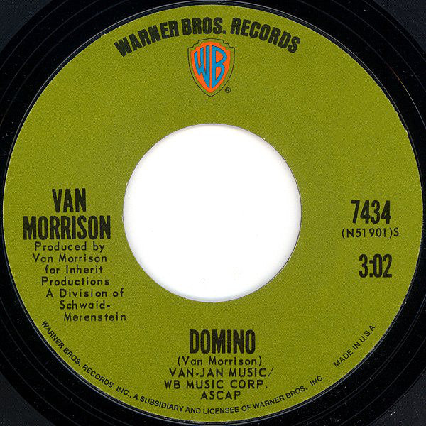 Van Morrison : Domino / Sweet Jannie (7", Single)