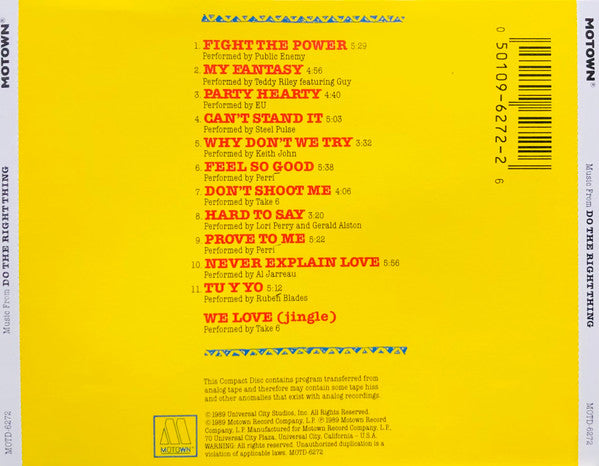 Various : Music From Do The Right Thing - A Spike Lee Joint (CD)