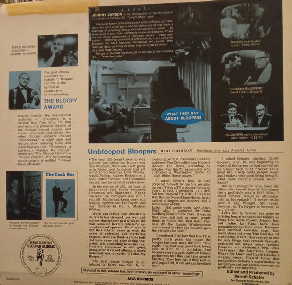 Kermit Schafer : All Time Great Bloopers Uncensored Vol. 5 & 6 (2xLP, Comp, RE)