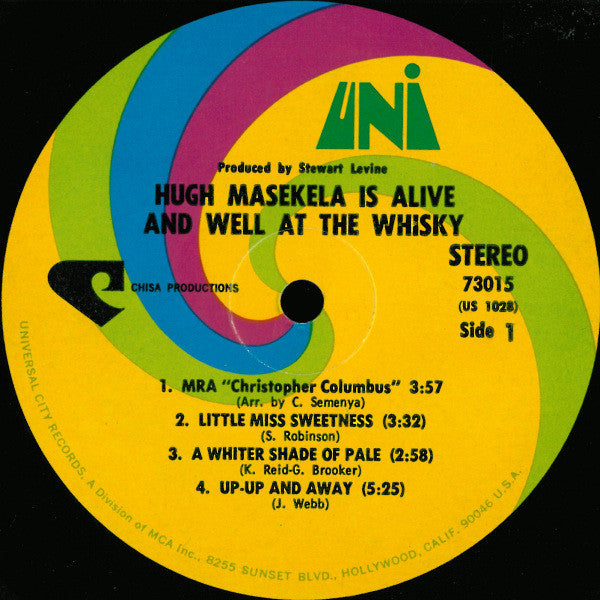 Hugh Masekela : Is Alive And Well At The Whiskey (LP, Album)