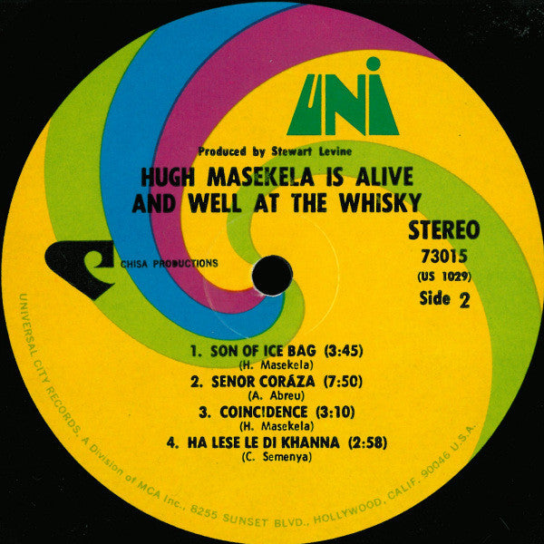 Hugh Masekela : Is Alive And Well At The Whiskey (LP, Album)