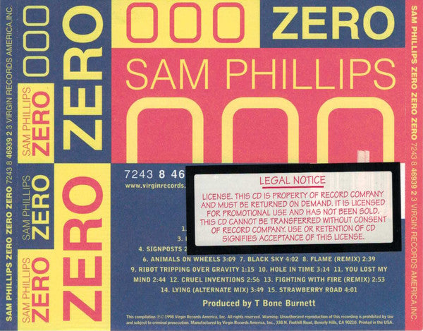 Sam Phillips : Zero Zero Zero (CD, Comp, Promo)