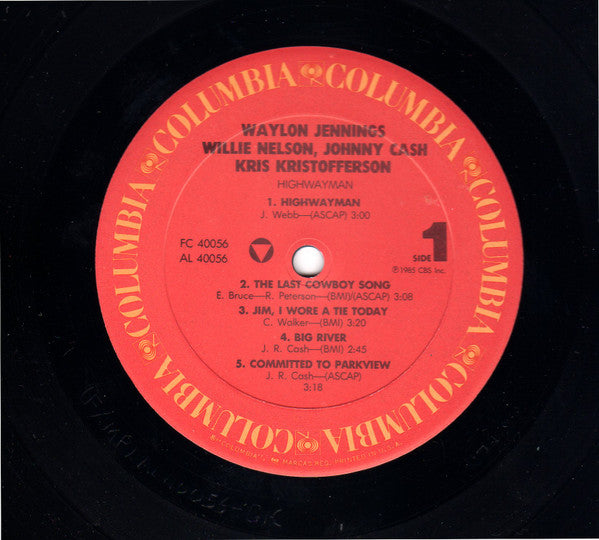 Waylon Jennings • Willie Nelson • Johnny Cash • Kris Kristofferson : Highwayman (LP, Album, Car)