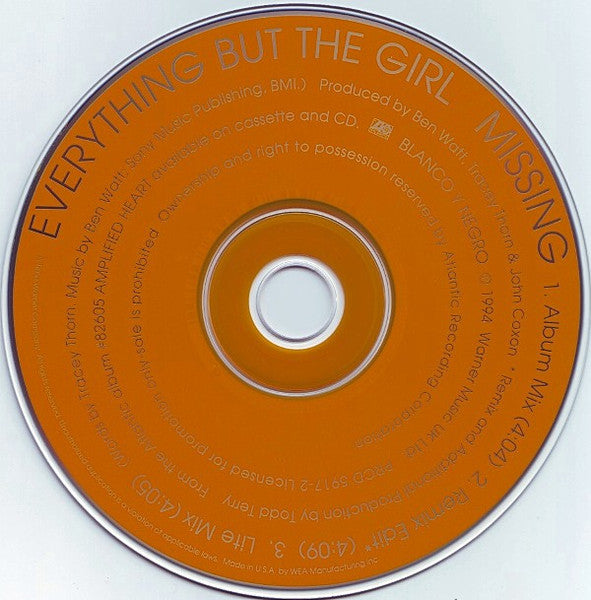 Everything But The Girl : Missing (CD, Single, Promo)