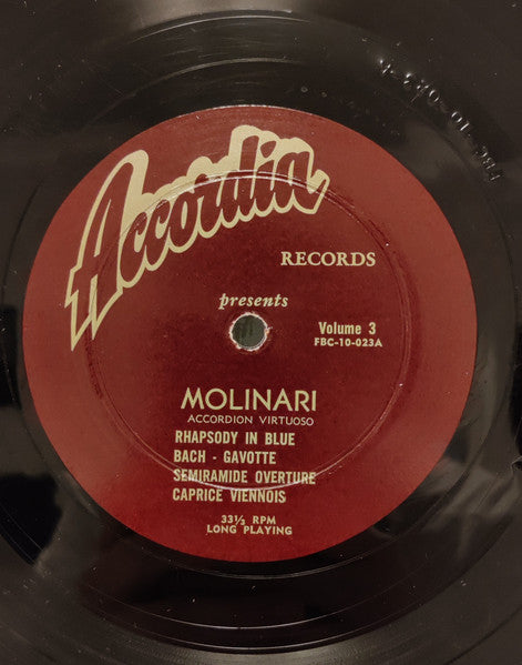 John Molinari : Accordion Solos Volume 3 (10")