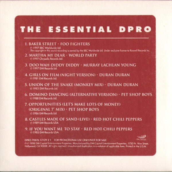 Various : The Essential DPRO 2 (CD, Promo, Smplr, Car)