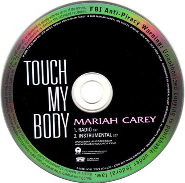 Mariah Carey : Touch My Body (CD, Single, Promo)