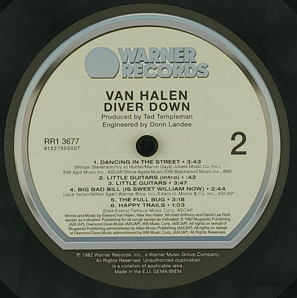 Van Halen : Diver Down (LP, Album, RE, RM)