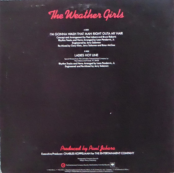 The Weather Girls : I'm Gonna Wash That Man Right Outa My Hair (12", Single)