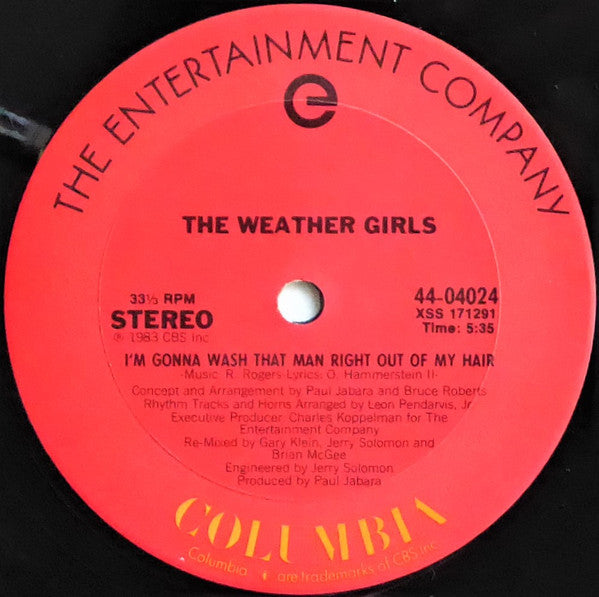 The Weather Girls : I'm Gonna Wash That Man Right Outa My Hair (12", Single)