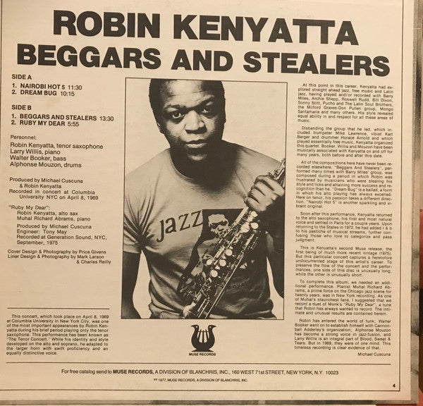 Robin Kenyatta : Beggars And Stealers (LP, Album)