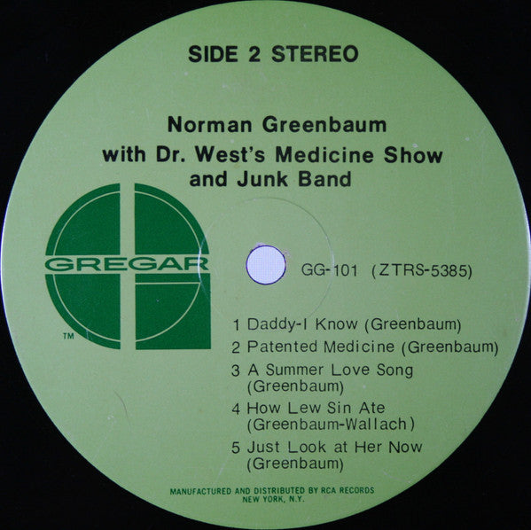 Norman Greenbaum With Dr. West's Medicine Show And Junk Band : Norman Greenbaum With Dr. West's Medicine Show And Junk Band (LP, Album, Roc)