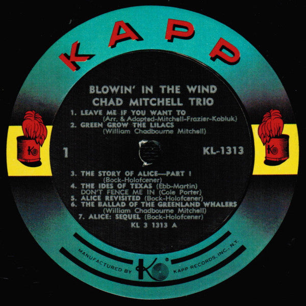The Chad Mitchell Trio : Blowin' In The Wind (LP, Album, Mono, RP, All)