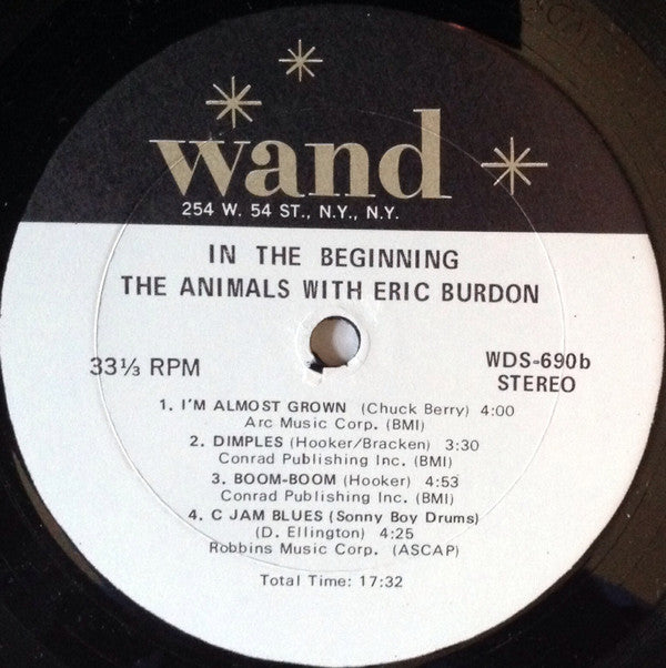 The Animals With Eric Burdon : In The Beginning (LP, Album, Uni)