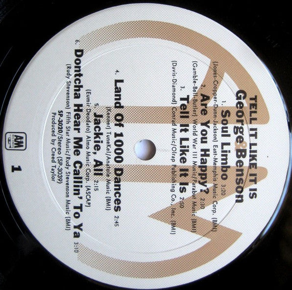 George Benson : Tell It Like It Is (LP, Album, RE, Gat)