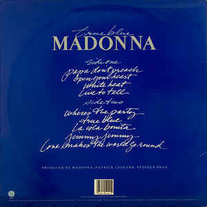 Madonna : True Blue (LP, Album, Car)