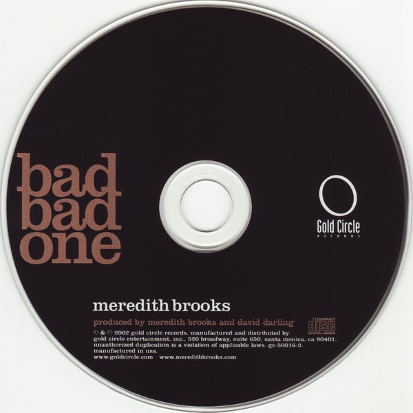 Meredith Brooks : Bad Bad One (CD, Album)