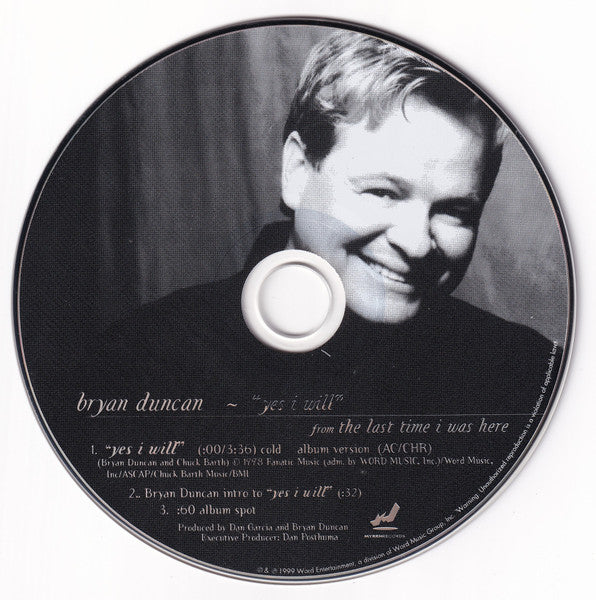 Bryan Duncan : Yes I Will (CD, Single, Promo)