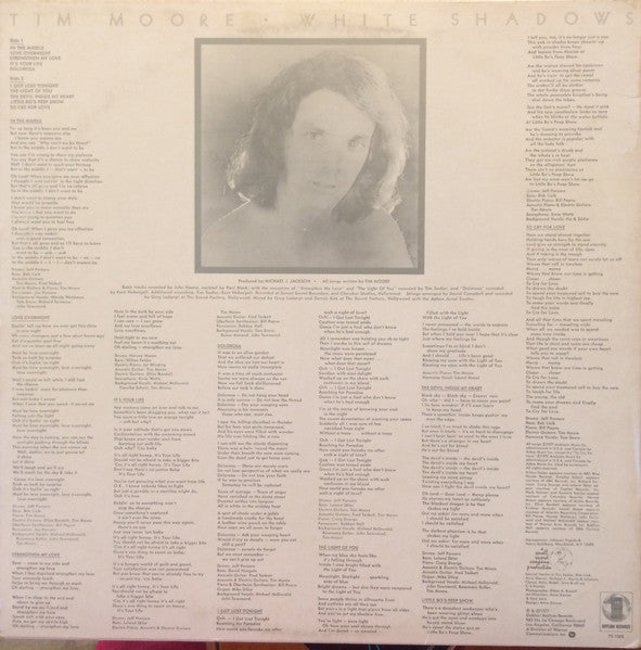 Tim Moore : White Shadows (LP, Album, Promo)