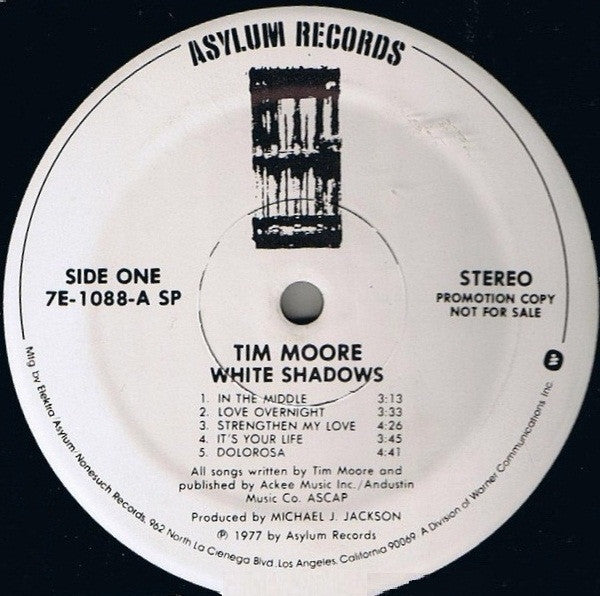 Tim Moore : White Shadows (LP, Album, Promo)