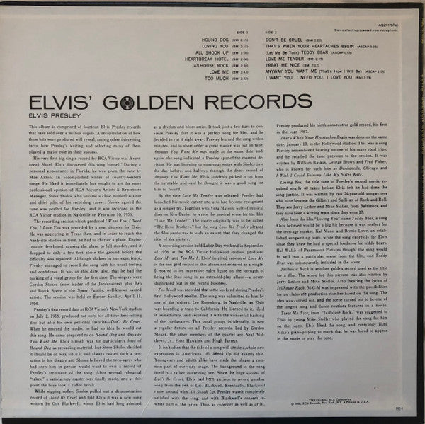 Elvis Presley : Elvis' Golden Records (LP, Comp, RE)
