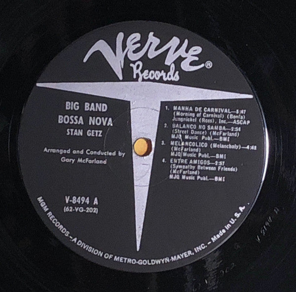 Stan Getz : Big Band Bossa Nova (LP, Album, Mono)