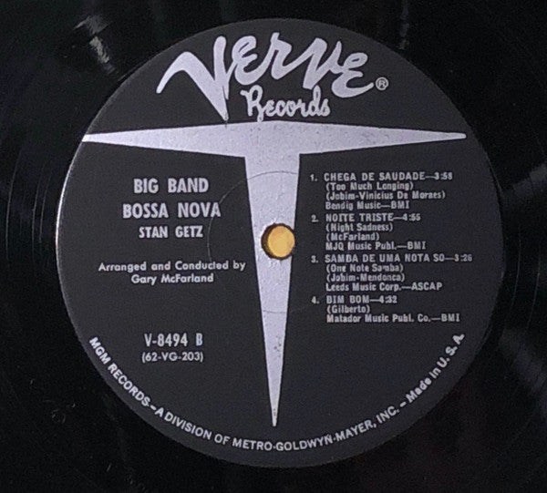 Stan Getz : Big Band Bossa Nova (LP, Album, Mono)