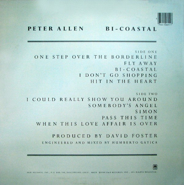 Peter Allen : Bi-Coastal (LP, Album, Ter)