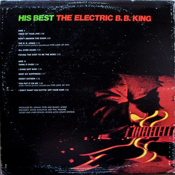 B.B. King : His Best - The Electric B.B. King (LP, Album, RE)