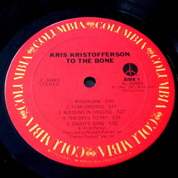 Kris Kristofferson : To The Bone (LP, Album, Ter)