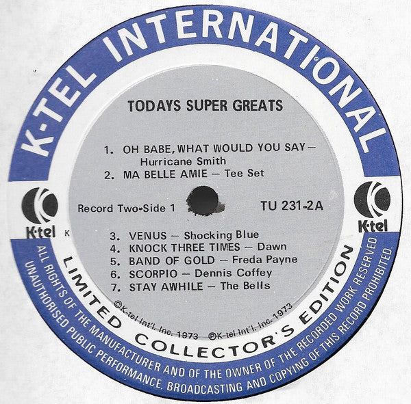 Various : Today's Super Greats Part-2 (LP, Comp, Ltd)
