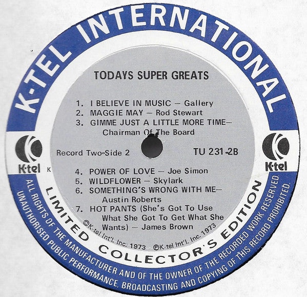 Various : Today's Super Greats Part-2 (LP, Comp, Ltd)