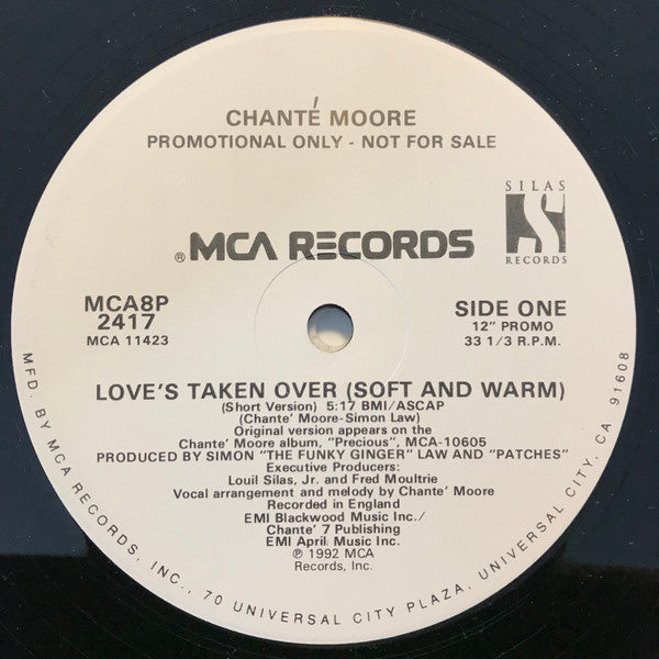 Chanté Moore : Love's Taken Over (Soft And Warm) (12", Promo)